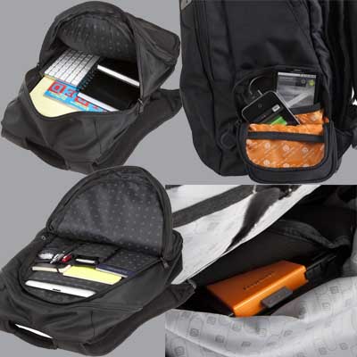 Powerbag Back Pack with Battery for Charging Smartphones, Tablets and eReaders 1